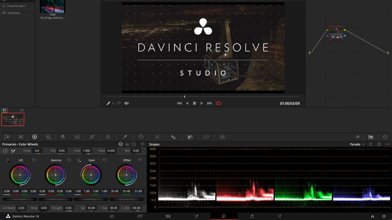 DaVinci Resolve Studio là tool dựng phim chuyên nghiệp, chỉnh sửa video, color grading, âm thanh và hiệu ứng