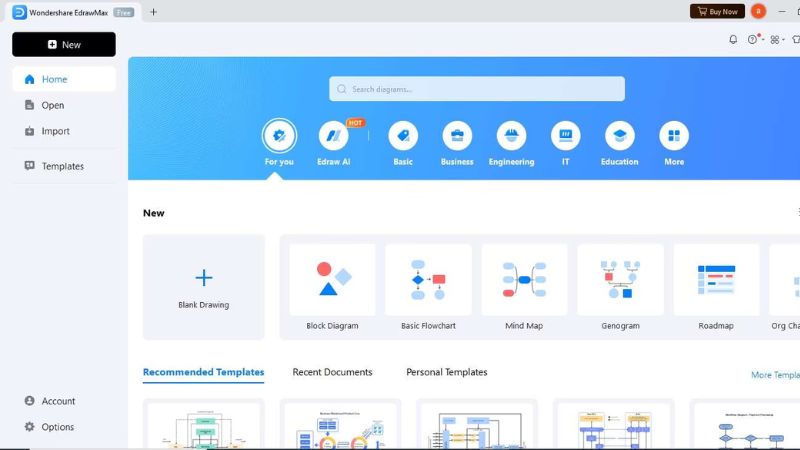 Edraw Max là phần mềm vẽ sơ đồ đa năng, hỗ trợ hàng trăm loại biểu đồ, template phong phú, xuất file linh hoạt cho học tập và công việc