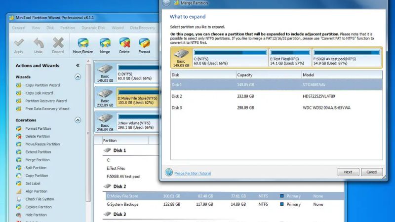 MiniTool Partition Wizard 12.8 Pro giúp mở rộng phân vùng, chuyển MBR sang GPT, sao chép SSD và phục hồi ổ đĩa